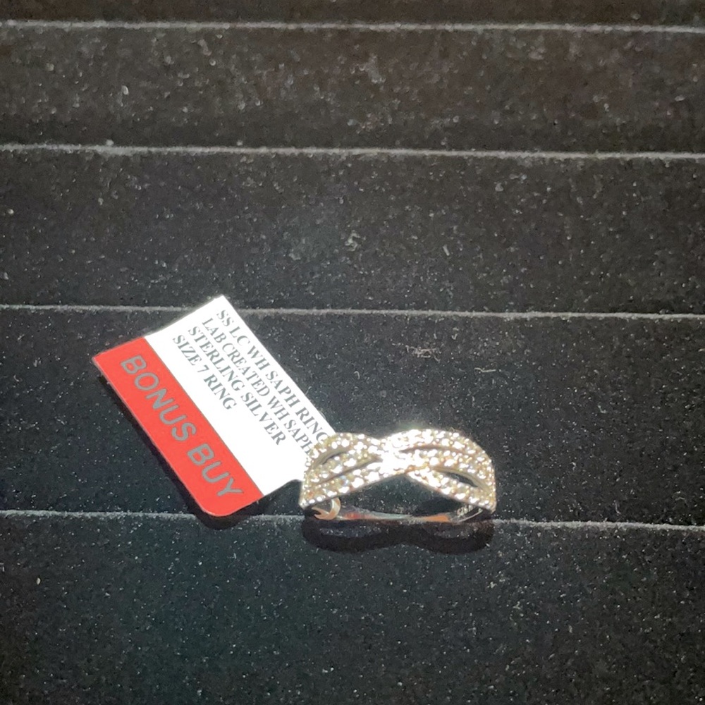 NWT - Sterling Silver White Sapphire Ring.